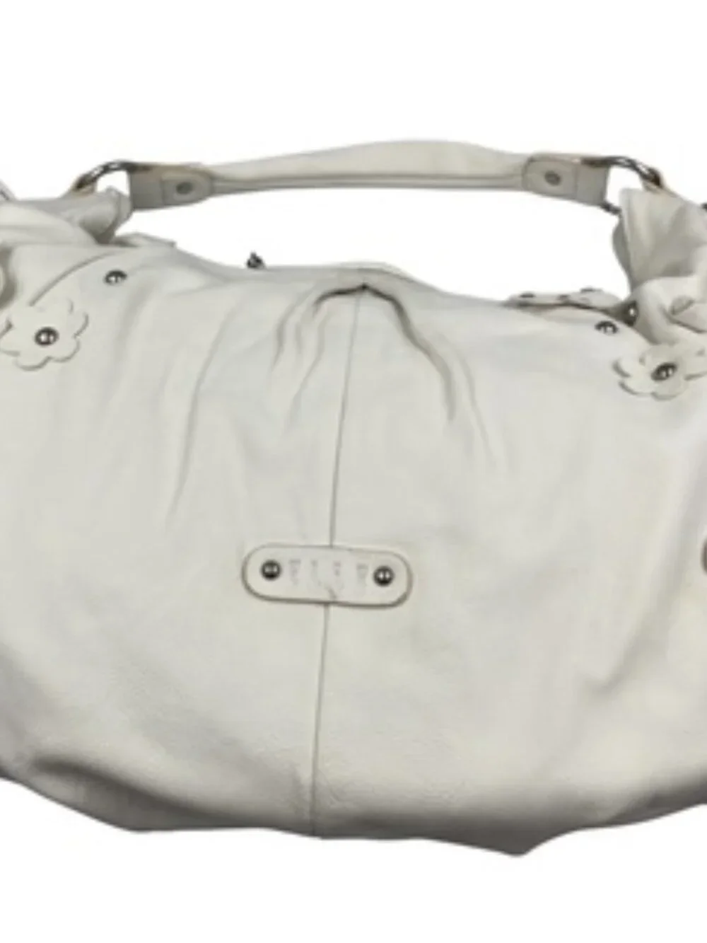 NEW Elle Slouchy Hobo Bag White Leather Shoulder Purse NWT